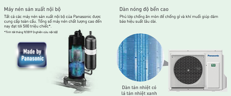 dieu-hoa-am-tran-panasonic-dan-tan-nhiet-13 Điều hòa âm trần Panasonic độ bền cao dàn đồng, cánh tản nhiệt màu xanh