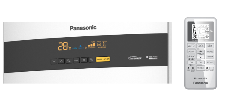 Điều khiển từ xa và bảng điều khiển điều hòa cây panasonic
