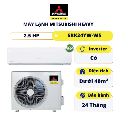Máy lạnh Mitsubishi Heavy Inverter 2.5HP SRK24YW-W5
